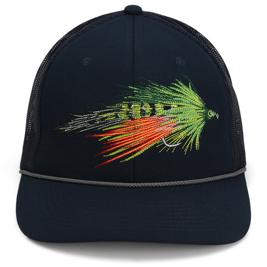 PARAMOUNT OUTDOORS™ Fire Tiger Streamer Fly Fishing Mesh Back Rope Cap Headwear