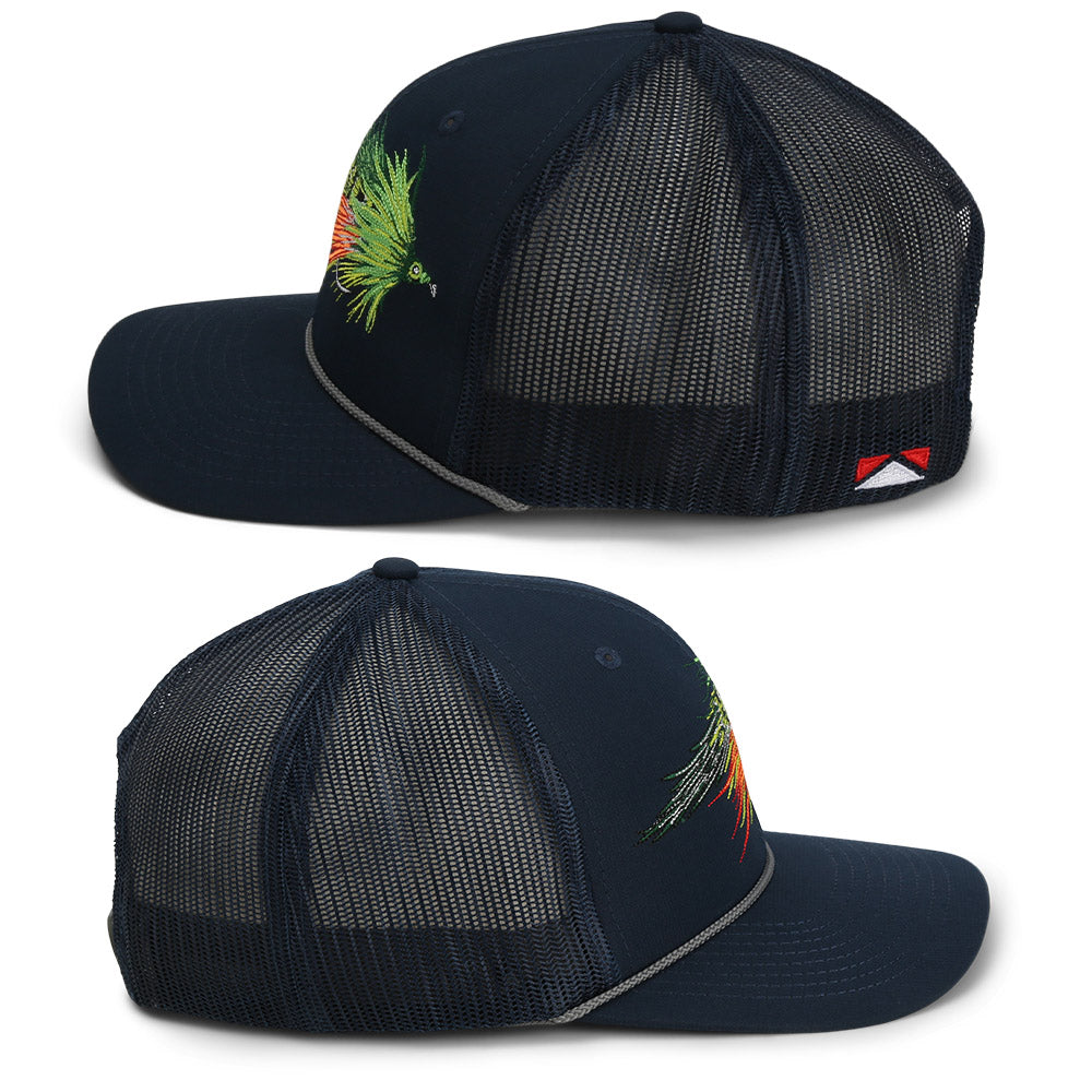 PARAMOUNT OUTDOORS™ Fire Tiger Streamer Fly Fishing Mesh Back Rope Cap Headwear