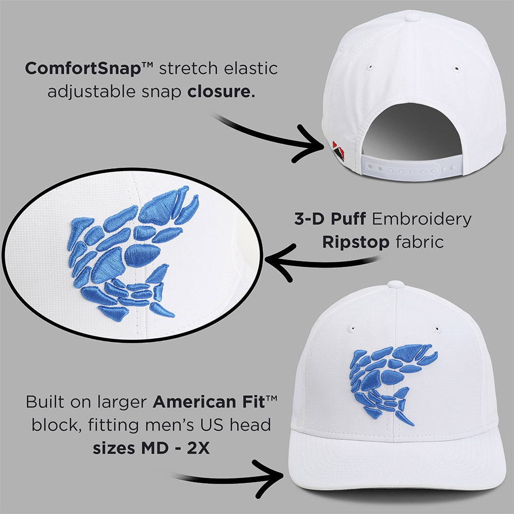 PARAMOUNT OUTDOORS™ Rock Fish 3-D Puff Embroidery Performance RipStop Fishing Hat Headwear